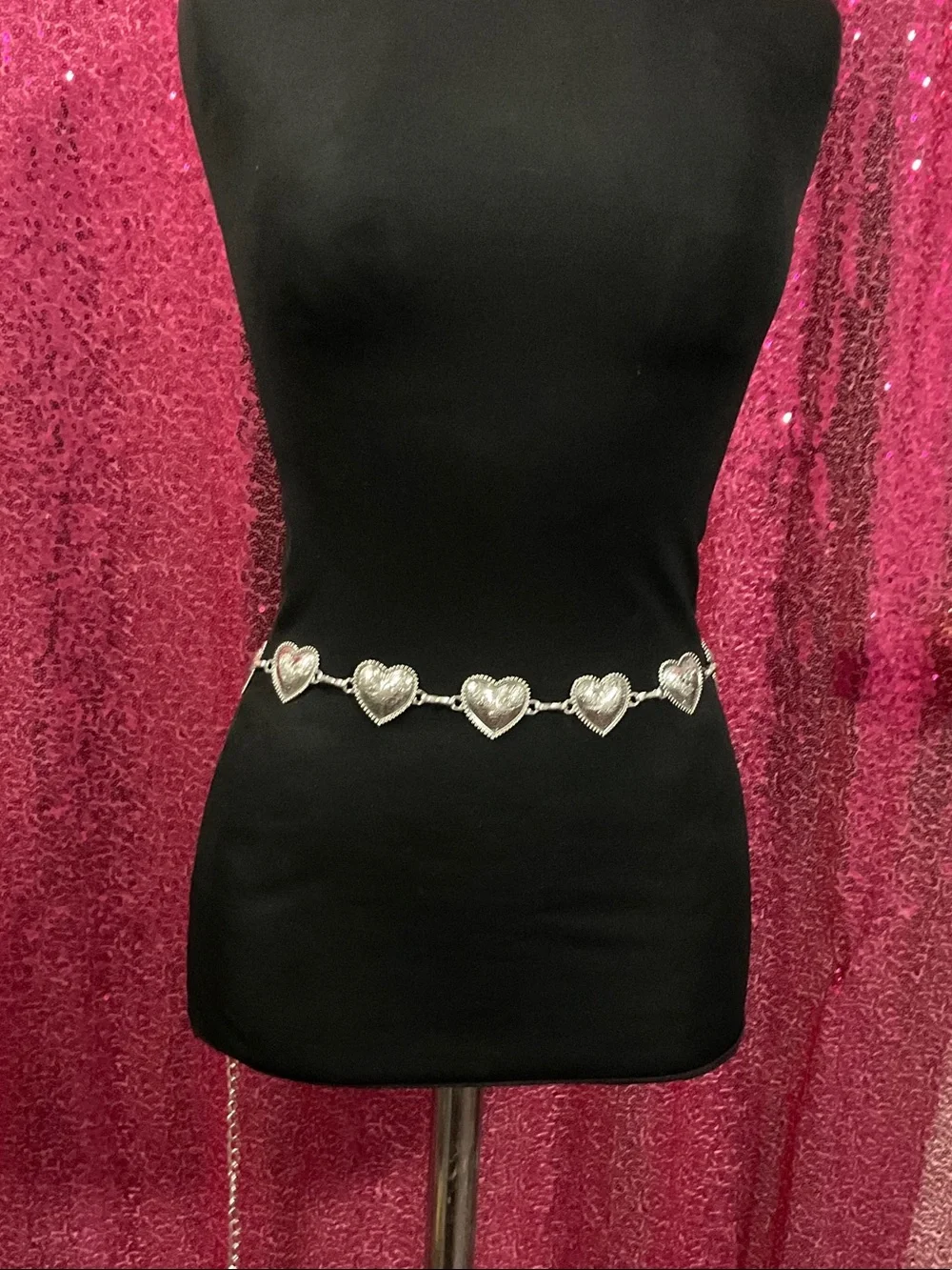 Silver Heart Link Waist Chain Belt - Women Accessories